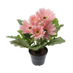 Gerbera - Pink - Kunstig potteplante