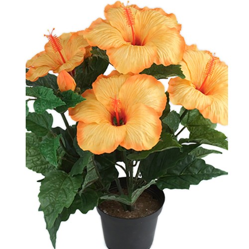 Hawaiiblomst - Orange - Kunstig potteplante