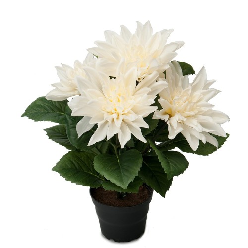 Kunstig dahlia 30 cm. hvid