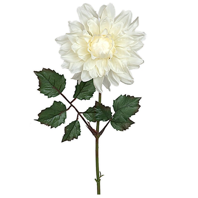 Kunstig dahlia stilk 45 cm. hvid