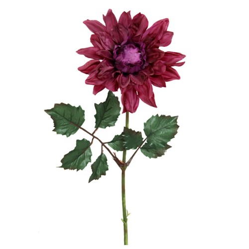 Kunstig dahlia stilk 45 cm. mørk lilla