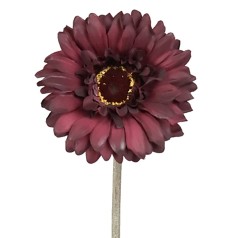 Kunstig gerbera stilk 55 cm. ø10 cm. mørk lilla