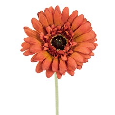 Kunstig gerbera stilk 55 cm. ø10 cm. rust