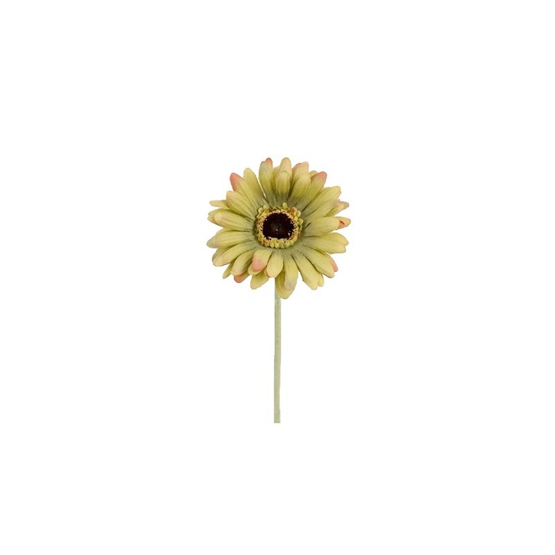 Kunstig gerbera stilk 55 cm. ø10 cm. oliven