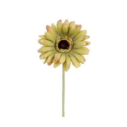 Kunstig gerbera stilk 55 cm. ø10 cm. oliven