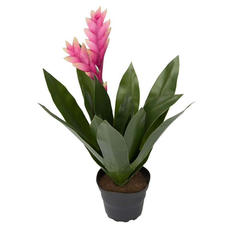 Kunstig bromelia 40 cm. rosa