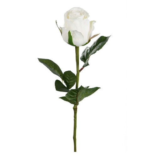 kunstig rose stilk 50 cm. hvid