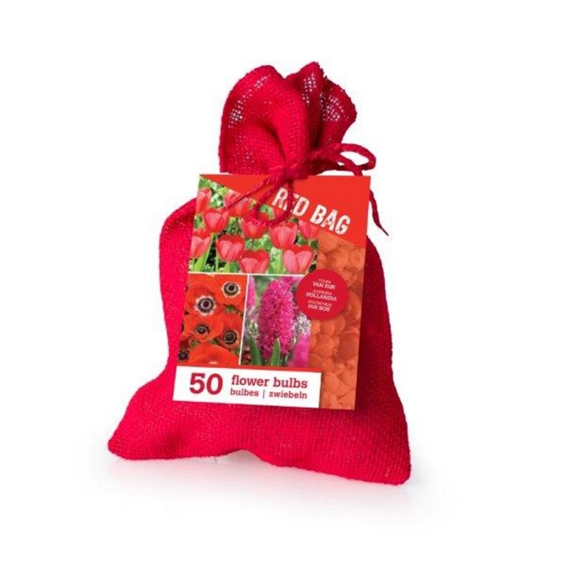 Blomsterløg mix - The Red Bag 50 løg