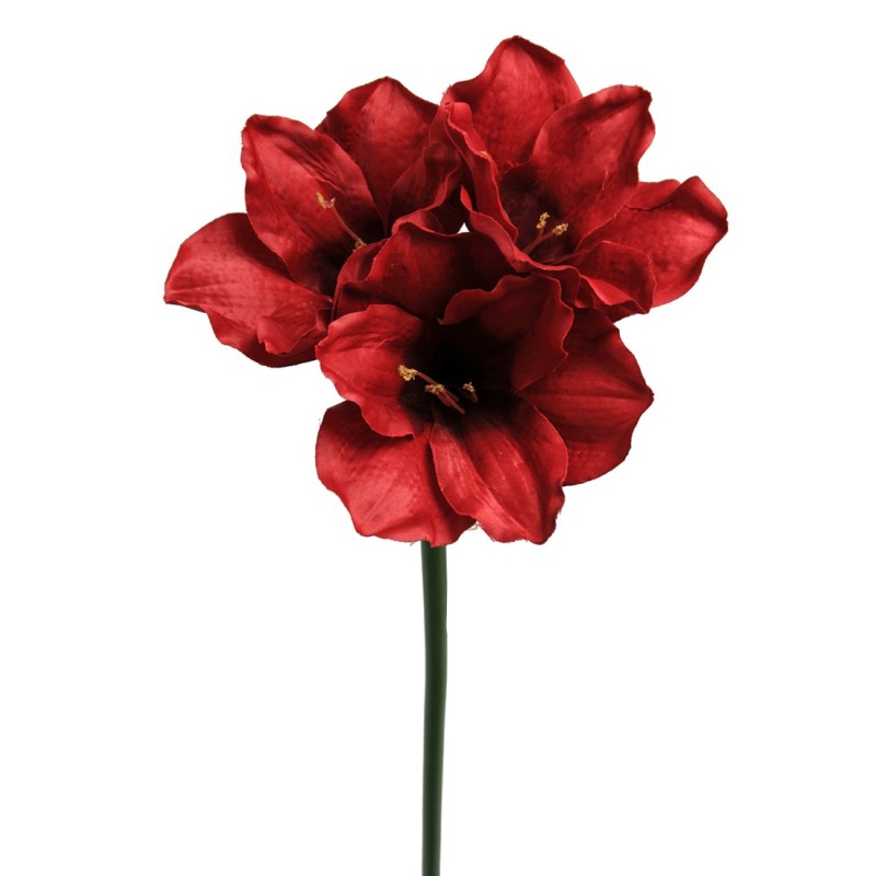 Kunstig Amaryllis stilk, 65cm mørk rød