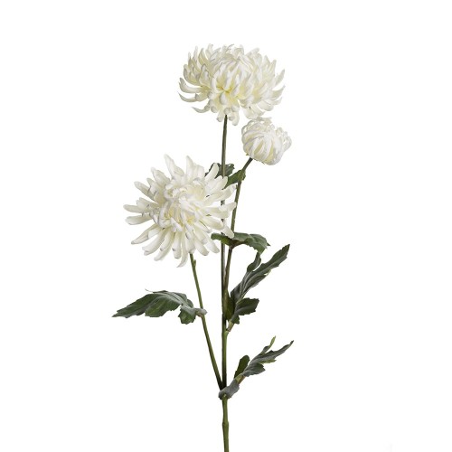 Kunstig chrysanthemum stilk, 60cm hvid