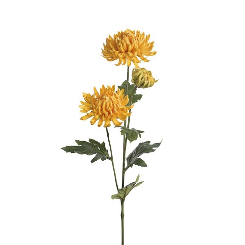 Kunstig chrysanthemum stilk, 60cm gul