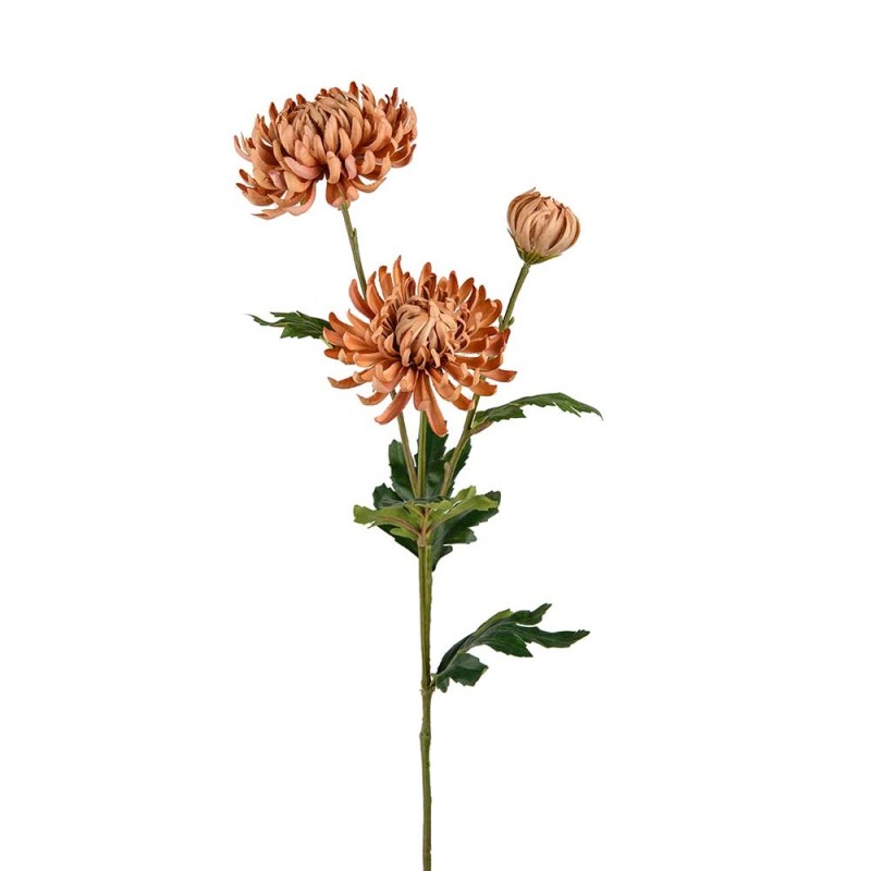 Kunstig chrysanthemum stilk, 60cm karmel