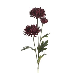 Kunstig chrysanthemum stilk, 60cm vinrød