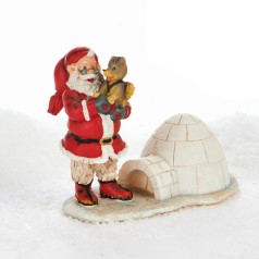 Pobra julemand figur, på grønland med iglo