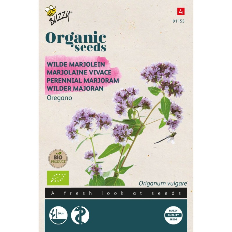 Økologisk, Vild merian / Oregano frø - Buzzy