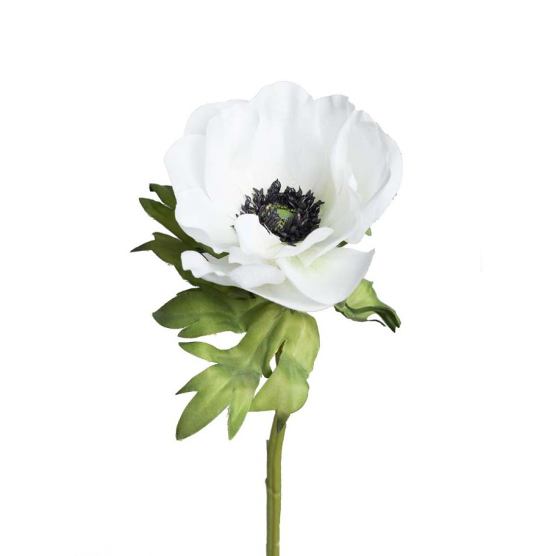 Kunstig Anemone Stilk 43cm. Hvid