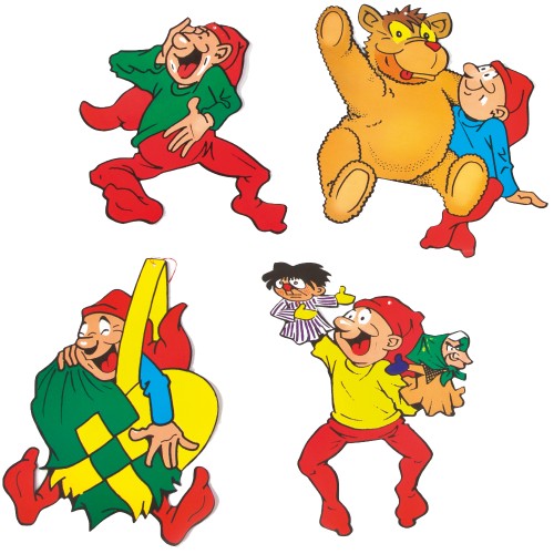 Kravlenisser 4 stk, Bamse & nisse hænger i hjerte