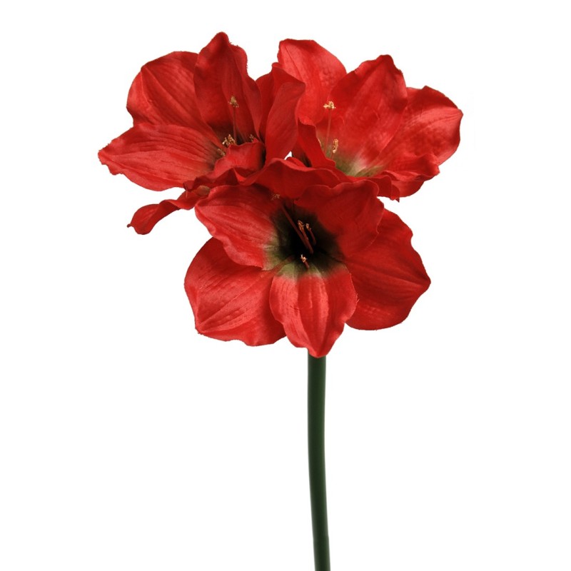 Kunstig amaryllis stilk 65 cm rød