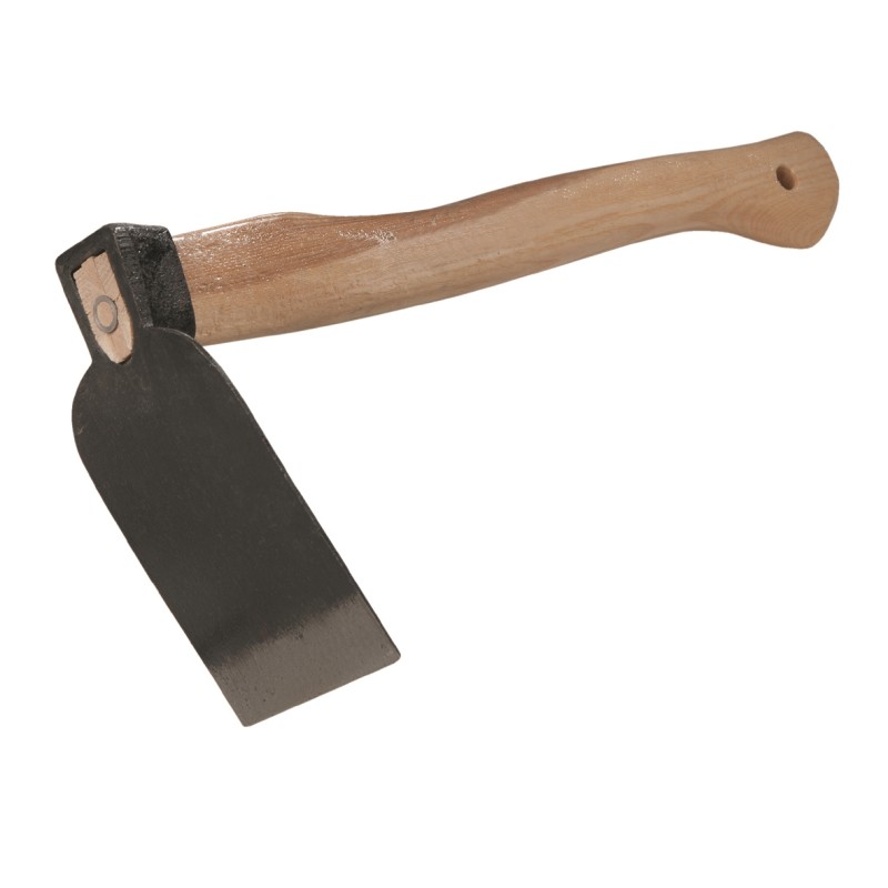 Håndhakke i støbejern med træskaft