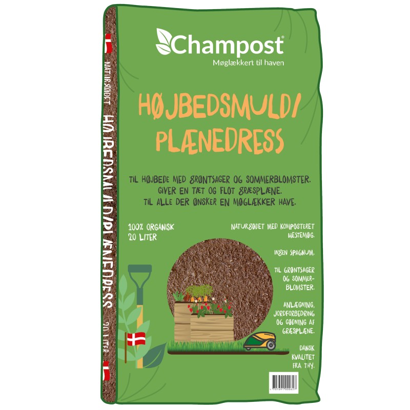 Champost Højbedsmuld / Plænedress 5x 20 Liter