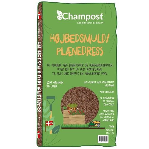 Champost Højbedsmuld / Plænedress 5x 20 Liter