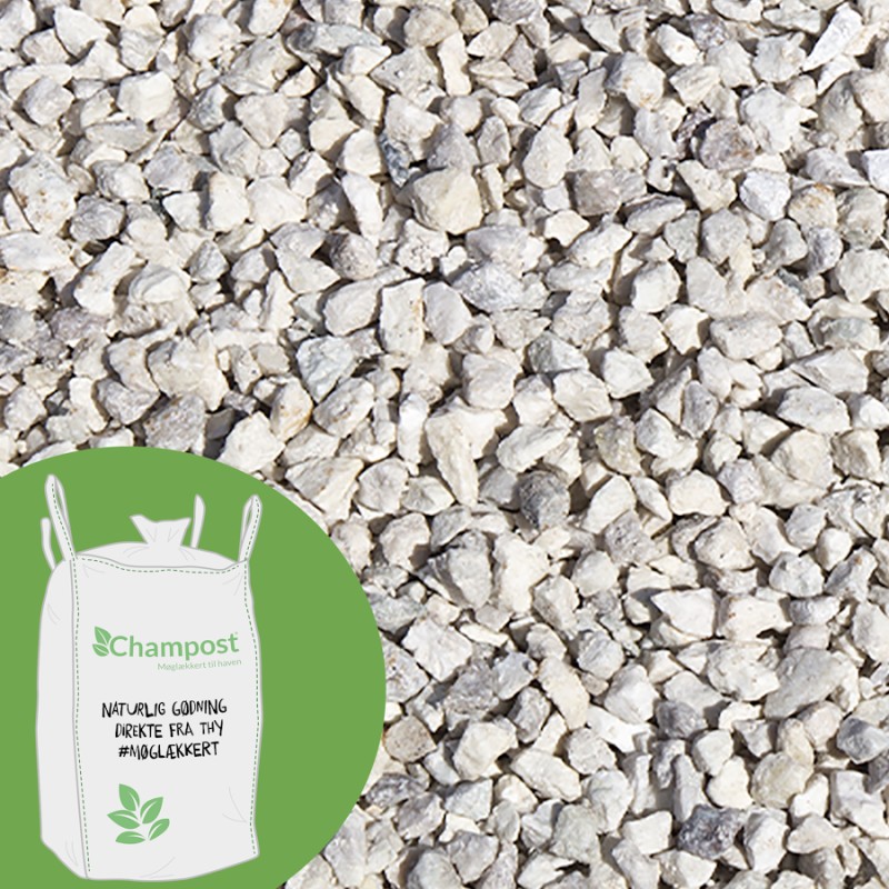 Granitskærver Hvid 8/11mm, 1 ton - Bigbag