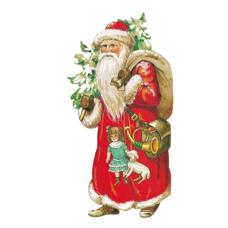 Vinyl klæbe klassisk julemand med juletræ