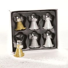 Glas engle til ophæng - 6 stk