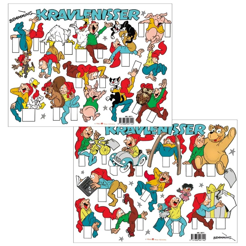 Kravlenisser - Bramming vinterfarver (2 ark)