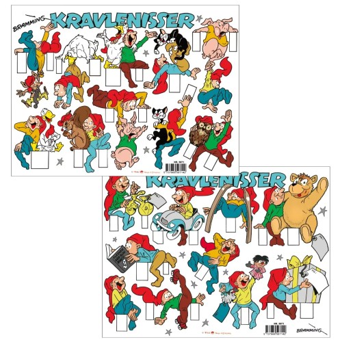 Kravlenisser - Bramming vinterfarver (2 ark)