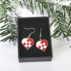 Øreringe, flettet metal hjerte