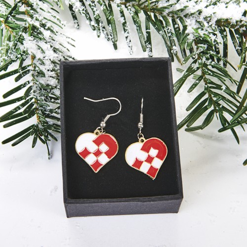 Øreringe, flettet metal hjerte