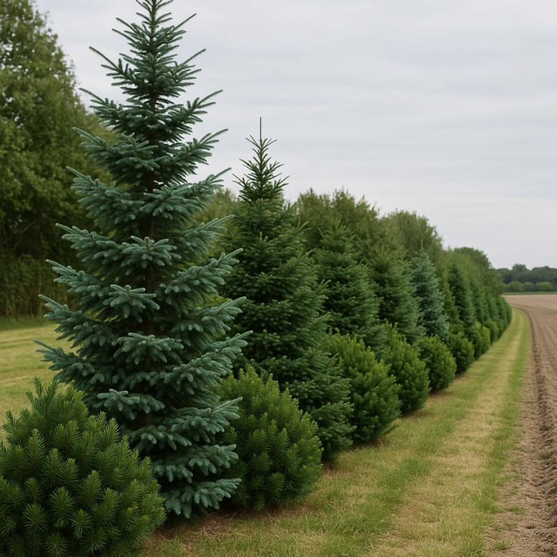 Læhegn stedsegrøn (Høj) 2 rækker a. 30 meter.