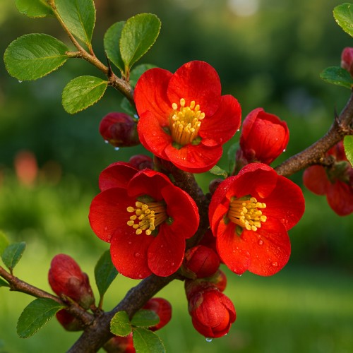 Storfrugtet Japankvæde Cido Red - Chaenomeles japonica Cido Red
