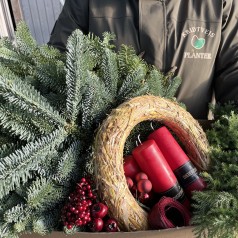 Bind-Selv Adventskrans - Klassisk rød
