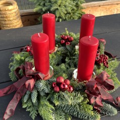 Bind-Selv Adventskrans - Klassisk rød