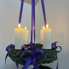 Bind-Selv Adventskrans - Original lilla med ledlys