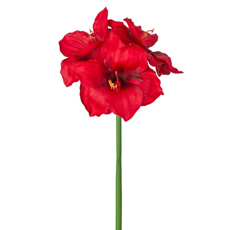 Kunstig Amaryllis Stilk - 65 cm Rød