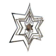 Stjerneophæng 3D Sølv 11 cm.