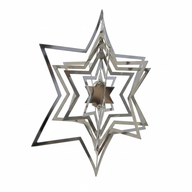 Stjerneophæng 3D Sølv 11 cm.