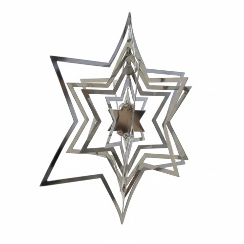 Stjerneophæng 3D Sølv 11 cm.