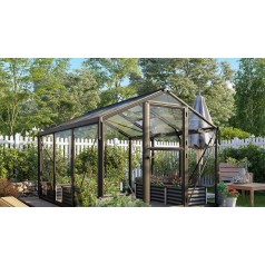 Deimos Drivhus 8,5 m2 - 3mm hærdet glas - Polycarbonat Tag