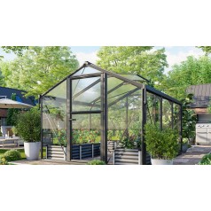 Deimos Drivhus 8,5 m2 - 3mm hærdet glas - Polycarbonat Tag