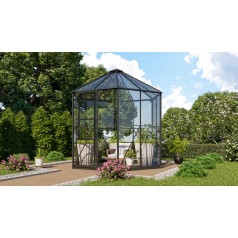 Hera Drivhus 4,5 m2 - Sort - 3mm hærdet glas