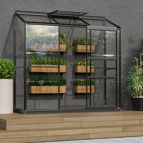 Ida Vægdrivhus 1,3 m2 - Sort - 3mm Glas
