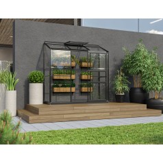 Ida Vægdrivhus 1,3 m2 - Sort - 3mm Glas