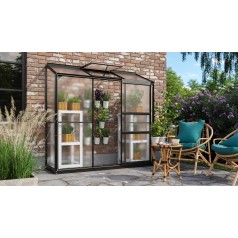 Ida Vægdrivhus 1,3 m2 - Sort - 4mm Polycarbonat