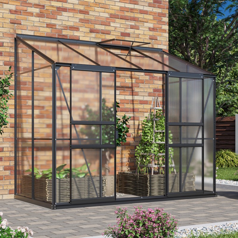 Ida Vægdrivhus 3,3 m2 - Sort - 4mm Polycarbonat
