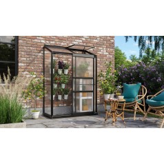 Ida Vægdrivhus 0,9 m2 - Sort - 4mm Polycarbonat