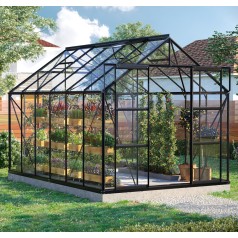 Uranus Drivhus 9,9 m2 - Sort - 3mm hærdet glas